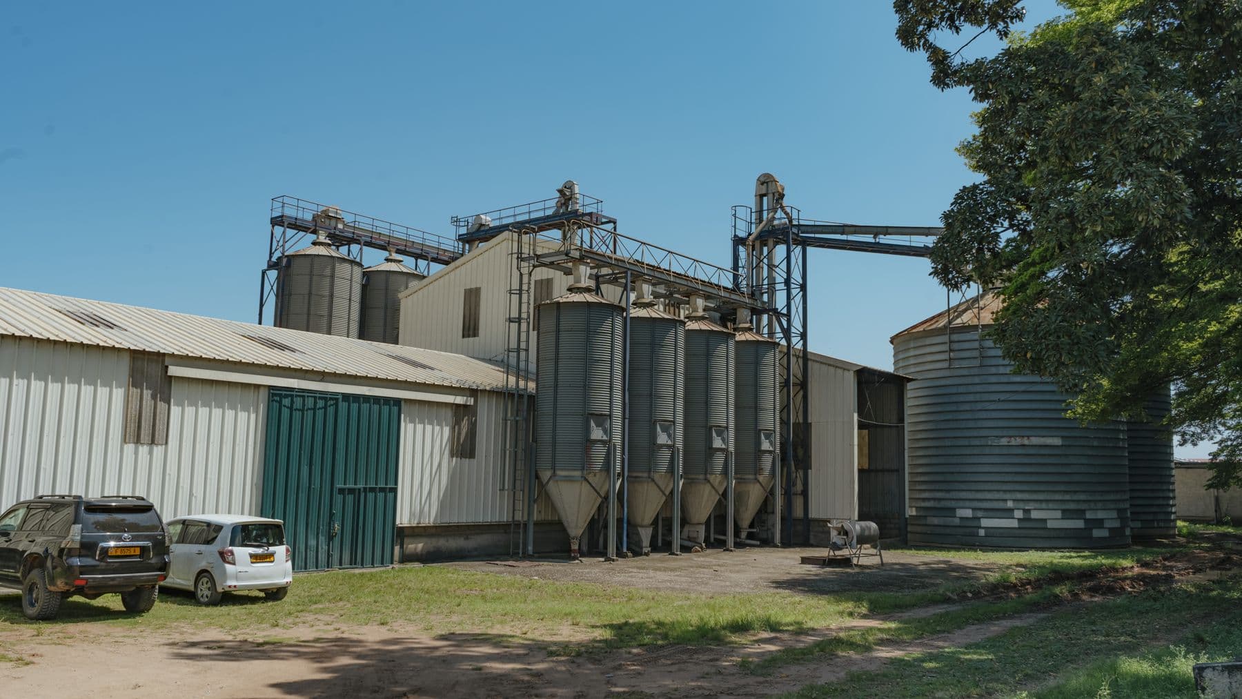 Orora Agro Group feed mill and grain storage silos at the Ex-ALCOVIT industrial site in Bujumbura